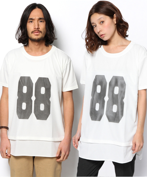 WEGO（ウィゴー）の「WEGO/BIGナンバリング半袖Tシャツ（Tシャツ/カットソー・メンズ・ホワイト/レッド・FREE）」の2枚目の写真