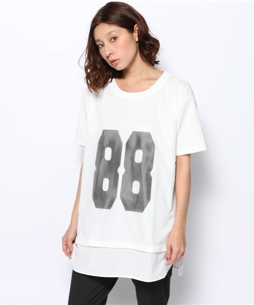 WEGO（ウィゴー）の「WEGO/BIGナンバリング半袖Tシャツ（Tシャツ/カットソー・メンズ・ホワイト/レッド・FREE）」の7枚目の写真