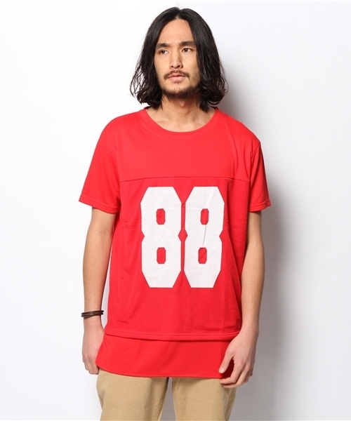 WEGO（ウィゴー）の「WEGO/BIGナンバリング半袖Tシャツ（Tシャツ/カットソー・メンズ・ホワイト/レッド・FREE）」の12枚目の写真