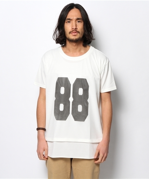 WEGO（ウィゴー）の「WEGO/BIGナンバリング半袖Tシャツ（Tシャツ/カットソー・メンズ・ホワイト/レッド・FREE）」の13枚目の写真