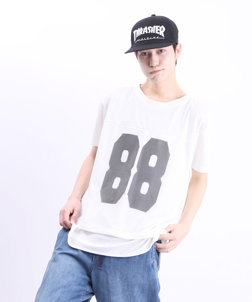 WEGO（ウィゴー）の「WEGO/BIGナンバリング半袖Tシャツ（Tシャツ/カットソー・メンズ・ホワイト/レッド・FREE）」の14枚目の写真