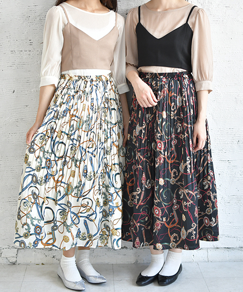 PairPair（ペアペア）の「ペイズリー＆チェーン柄アソートプリーツスカート（スカート・レディース・ブラック/ホワイト/ホワイト系その他/グレー系その他・FREE）」の17枚目の写真