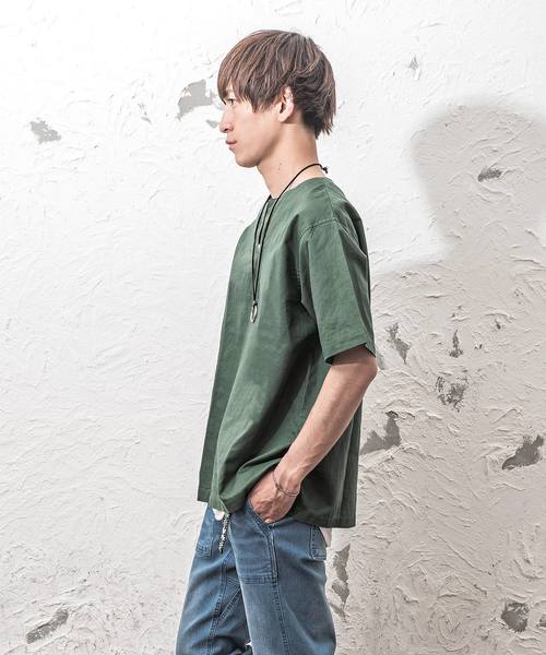 MinoriTY（マイノリティ）の「綿麻キーネックプルオーバーシャツ（Tシャツ/カットソー・メンズ・ブルー系その他/カーキ/ベージュ・M/L）」の12枚目の写真