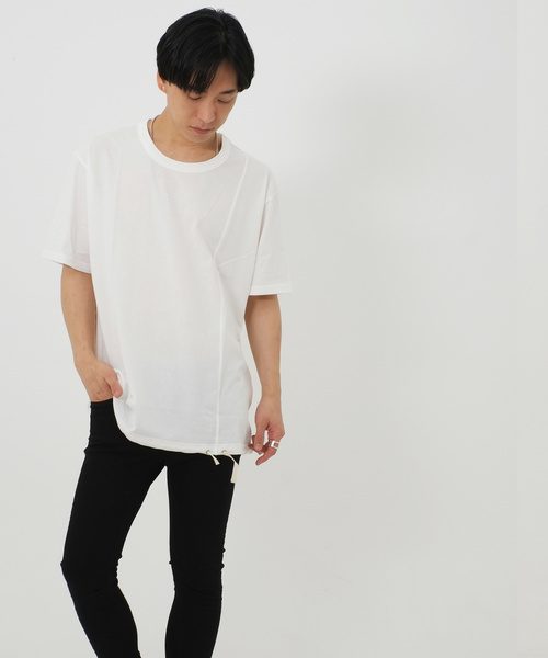 PAVEMENT(ペイヴメント)の「切り替えデザインTシャツ/カットソー(Tシャツ/カットソー・メンズ・ホワイト/ベージュ・L)」の1枚目の写真