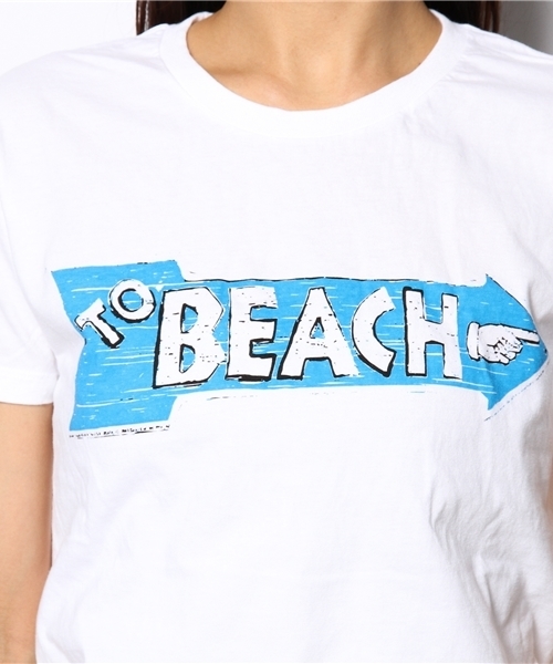 Ray BEAMS（レイビームス）の「MDS / "TO BEACH" TEE（Tシャツ/カットソー・レディース・ホワイト・ONE SIZE）」の3枚目の写真