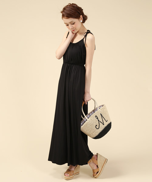 BEAMS LIGHTS Women's（ビームスライツ ウィメンズ）の「BEAMS LIGHTS / バンブーベア マキシワンピース（ワンピース・レディース・ブラック/ネイビー・ONE SIZE）」の6枚目の写真