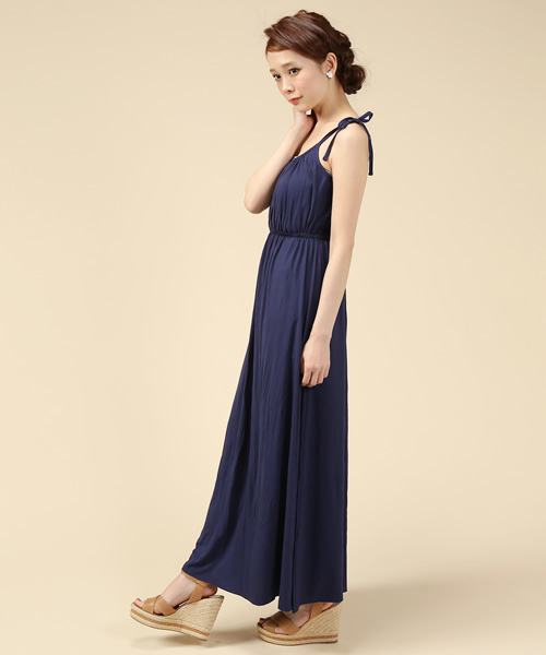 BEAMS LIGHTS Women's（ビームスライツ ウィメンズ）の「BEAMS LIGHTS / バンブーベア マキシワンピース（ワンピース・レディース・ブラック/ネイビー・ONE SIZE）」の7枚目の写真