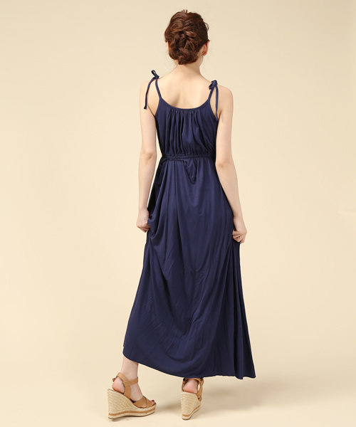 BEAMS LIGHTS Women's（ビームスライツ ウィメンズ）の「BEAMS LIGHTS / バンブーベア マキシワンピース（ワンピース・レディース・ブラック/ネイビー・ONE SIZE）」の8枚目の写真