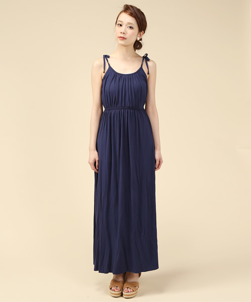 BEAMS LIGHTS Women's（ビームスライツ ウィメンズ）の「BEAMS LIGHTS / バンブーベア マキシワンピース（ワンピース・レディース・ブラック/ネイビー・ONE SIZE）」の9枚目の写真