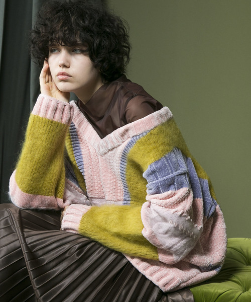 MAISON SPECIAL（メゾンスペシャル）の「モヘアモールケーブルビッグニット【MAISON SPECIAL/メゾンスペシャル】（ニット/セーター・レディース・マルチ/オフホワイト・FREE）」の2枚目の写真