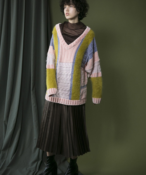 MAISON SPECIAL（メゾンスペシャル）の「モヘアモールケーブルビッグニット【MAISON SPECIAL/メゾンスペシャル】（ニット/セーター・レディース・マルチ/オフホワイト・FREE）」の3枚目の写真