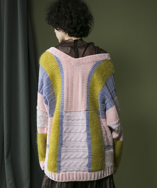 MAISON SPECIAL（メゾンスペシャル）の「モヘアモールケーブルビッグニット【MAISON SPECIAL/メゾンスペシャル】（ニット/セーター・レディース・マルチ/オフホワイト・FREE）」の6枚目の写真