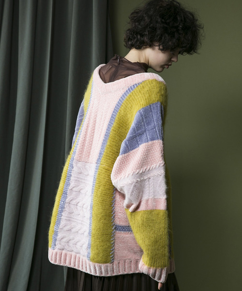 MAISON SPECIAL（メゾンスペシャル）の「モヘアモールケーブルビッグニット【MAISON SPECIAL/メゾンスペシャル】（ニット/セーター・レディース・マルチ/オフホワイト・FREE）」の7枚目の写真