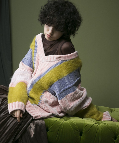 MAISON SPECIAL（メゾンスペシャル）の「モヘアモールケーブルビッグニット【MAISON SPECIAL/メゾンスペシャル】（ニット/セーター・レディース・マルチ/オフホワイト・FREE）」の8枚目の写真