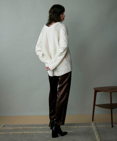 MAISON SPECIAL（メゾンスペシャル）の「モヘアモールケーブルビッグニット【MAISON SPECIAL/メゾンスペシャル】（ニット/セーター・レディース・マルチ/オフホワイト・FREE）」の15枚目の写真