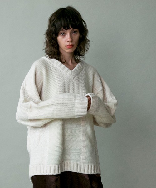 MAISON SPECIAL（メゾンスペシャル）の「モヘアモールケーブルビッグニット【MAISON SPECIAL/メゾンスペシャル】（ニット/セーター・レディース・マルチ/オフホワイト・FREE）」の16枚目の写真