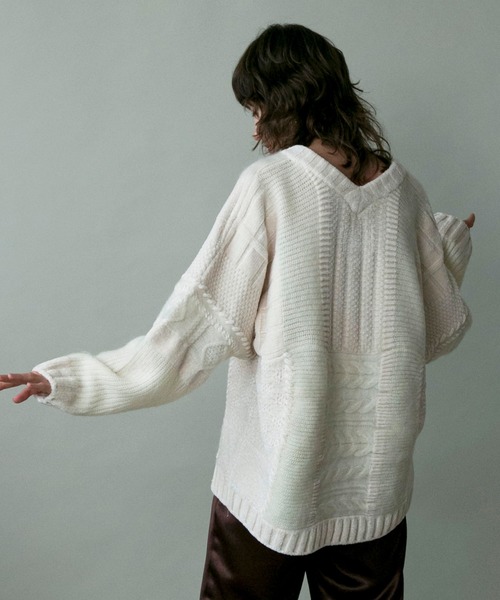 MAISON SPECIAL（メゾンスペシャル）の「モヘアモールケーブルビッグニット【MAISON SPECIAL/メゾンスペシャル】（ニット/セーター・レディース・マルチ/オフホワイト・FREE）」の17枚目の写真