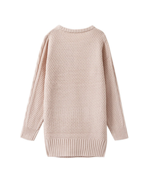 Newlyme(ニューリーミー)の「ケーブルチュニックニットトップス(ニット/セーター・レディース・アイボリー/ベージュ/ピンク系その他/パープル/ブルー/プラム/モカ/ボルドー/杢グレー/チャコールグレー/ブラック/ブラック系その他・MEDIUM/LARGE/X-LARGE)」の14枚目の写真