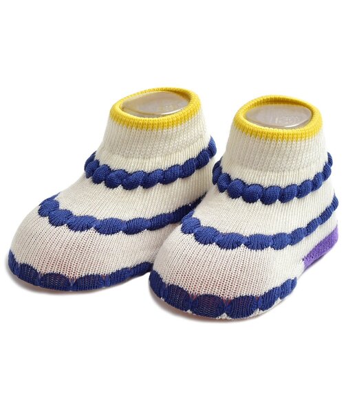 BREEZE（ブリーズ）の「■ユニベビーソックス（ベビーシューズ/ベビーソックス・キッズ・アイボリー/サックスブルー/グレー・9/12）」の2枚目の写真