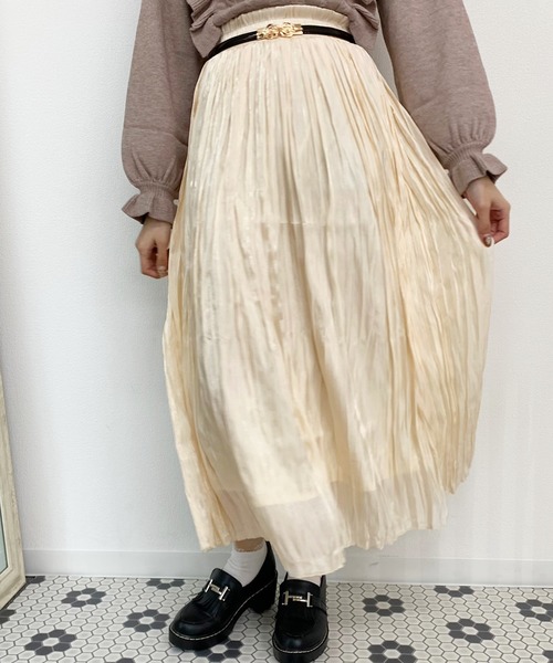 apres jour（アプレジュール）の「キラキラクリンクルスカート【ZOZOTOWN限定アイテム】（スカート・レディース・ベージュ/ミント/アイボリー/ピンク・フリー）」の6枚目の写真