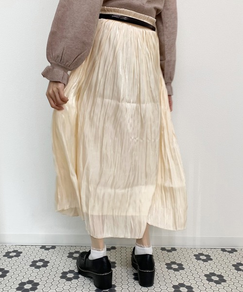 apres jour（アプレジュール）の「キラキラクリンクルスカート【ZOZOTOWN限定アイテム】（スカート・レディース・ベージュ/ミント/アイボリー/ピンク・フリー）」の7枚目の写真