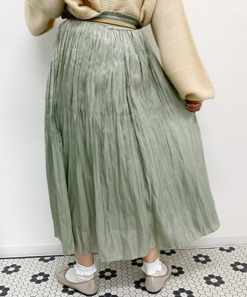 apres jour（アプレジュール）の「キラキラクリンクルスカート【ZOZOTOWN限定アイテム】（スカート・レディース・ベージュ/ミント/アイボリー/ピンク・フリー）」の11枚目の写真