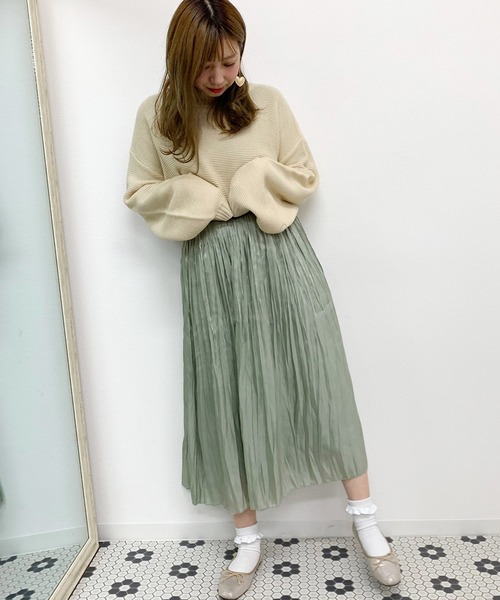 apres jour（アプレジュール）の「キラキラクリンクルスカート【ZOZOTOWN限定アイテム】（スカート・レディース・ベージュ/ミント/アイボリー/ピンク・フリー）」の12枚目の写真