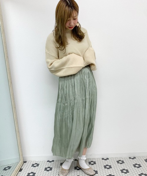 apres jour（アプレジュール）の「キラキラクリンクルスカート【ZOZOTOWN限定アイテム】（スカート・レディース・ベージュ/ミント/アイボリー/ピンク・フリー）」の13枚目の写真