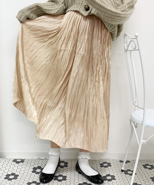 apres jour（アプレジュール）の「キラキラクリンクルスカート【ZOZOTOWN限定アイテム】（スカート・レディース・ベージュ/ミント/アイボリー/ピンク・フリー）」の14枚目の写真