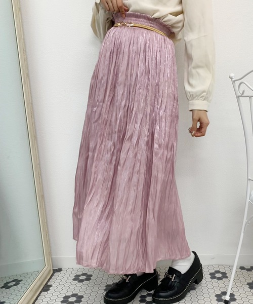 apres jour（アプレジュール）の「キラキラクリンクルスカート【ZOZOTOWN限定アイテム】（スカート・レディース・ベージュ/ミント/アイボリー/ピンク・フリー）」の19枚目の写真