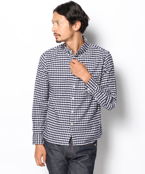 CIAOPANIC（チャオパニック）の「【Ciaopanic】ギンガムビエラチェックシャツLS（シャツ/ブラウス・メンズ・グリーン/ネイビー/レッド/ブラック/グレー・SMALL/LARGE/MEDIUM）」の5枚目の写真