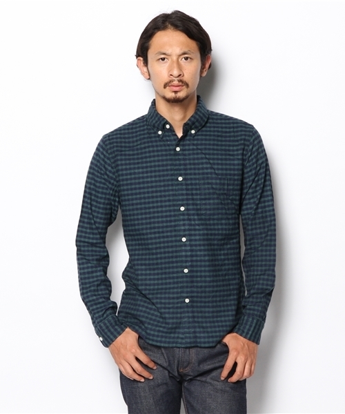 CIAOPANIC（チャオパニック）の「【Ciaopanic】ギンガムビエラチェックシャツLS（シャツ/ブラウス・メンズ・グリーン/ネイビー/レッド/ブラック/グレー・SMALL/LARGE/MEDIUM）」の4枚目の写真