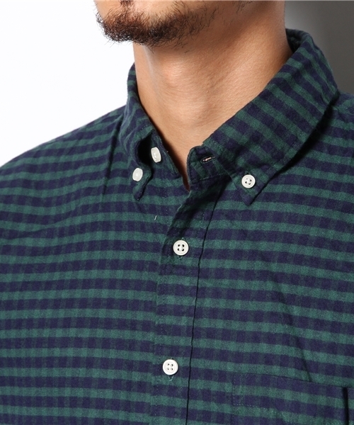 CIAOPANIC（チャオパニック）の「【Ciaopanic】ギンガムビエラチェックシャツLS（シャツ/ブラウス・メンズ・グリーン/ネイビー/レッド/ブラック/グレー・SMALL/LARGE/MEDIUM）」の10枚目の写真