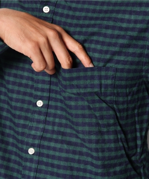 CIAOPANIC（チャオパニック）の「【Ciaopanic】ギンガムビエラチェックシャツLS（シャツ/ブラウス・メンズ・グリーン/ネイビー/レッド/ブラック/グレー・SMALL/LARGE/MEDIUM）」の13枚目の写真