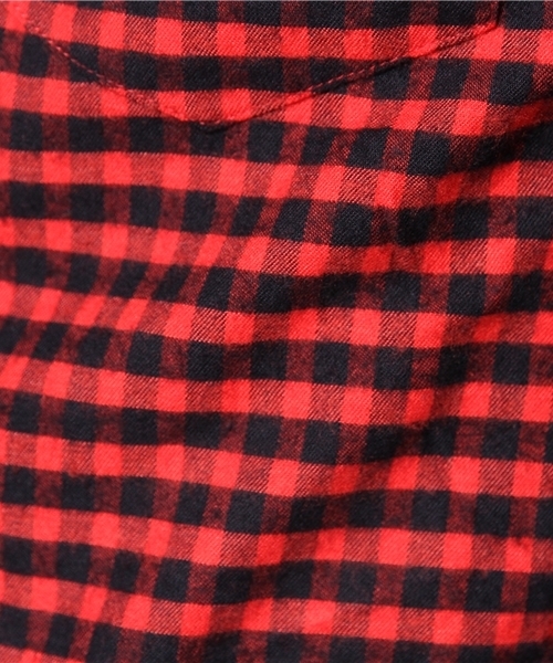 CIAOPANIC（チャオパニック）の「【Ciaopanic】ギンガムビエラチェックシャツLS（シャツ/ブラウス・メンズ・グリーン/ネイビー/レッド/ブラック/グレー・SMALL/LARGE/MEDIUM）」の7枚目の写真