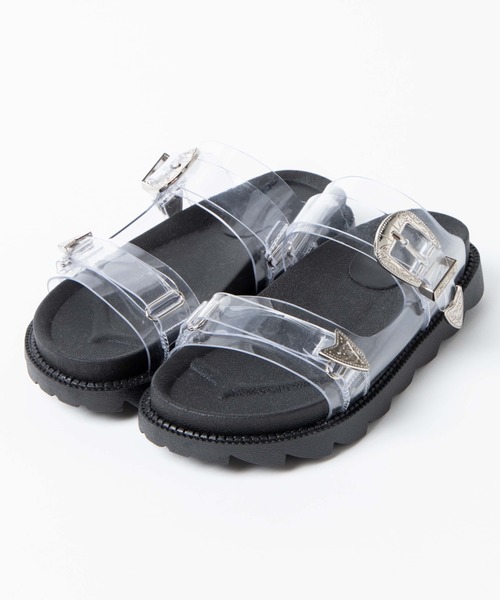 WEGO（ウィゴー）の「WEGO/バックルベルトサンダル（サンダル・レディース・ブラック/その他1・MEDIUM/LARGE）」の2枚目の写真