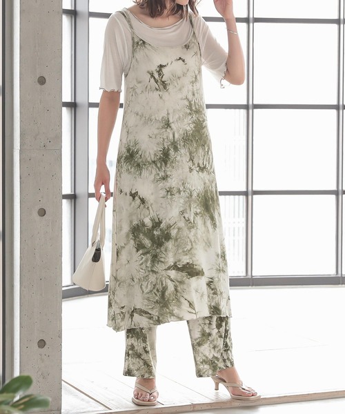 KOBE LETTUCE（コウベレタス）の「タイダイリラックスカットソーパンツ【セットアップOK】（その他パンツ・レディース・カーキ/ベージュ/ブラウン・FREE）」の9枚目の写真