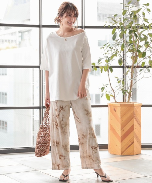 KOBE LETTUCE（コウベレタス）の「タイダイリラックスカットソーパンツ【セットアップOK】（その他パンツ・レディース・カーキ/ベージュ/ブラウン・FREE）」の10枚目の写真