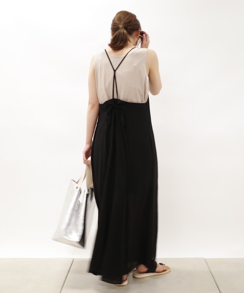 DouDou（ドゥドゥ）の「フレアキャミワンピース（ワンピース・レディース・ブラック/カーキ・FREE）」の3枚目の写真