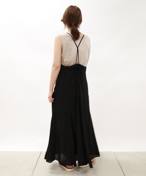 DouDou（ドゥドゥ）の「フレアキャミワンピース（ワンピース・レディース・ブラック/カーキ・FREE）」の8枚目の写真