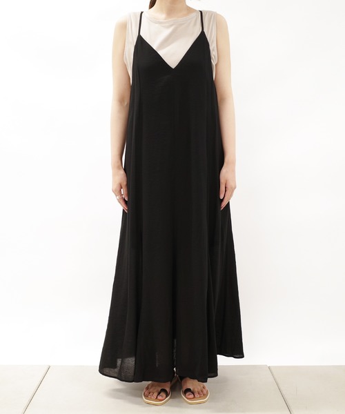 DouDou（ドゥドゥ）の「フレアキャミワンピース（ワンピース・レディース・ブラック/カーキ・FREE）」の4枚目の写真