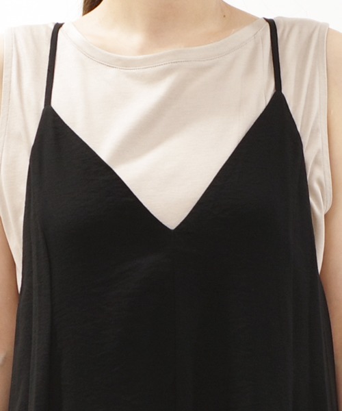 DouDou（ドゥドゥ）の「フレアキャミワンピース（ワンピース・レディース・ブラック/カーキ・FREE）」の13枚目の写真