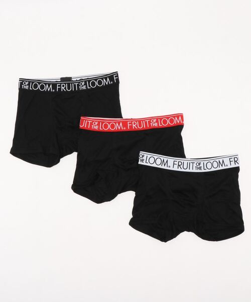 FRUIT OF THE LOOM（フルーツオブザルーム）の「3P TCフライス ボクサー / メンズアンダーウェア / ベーシックカラー / 3枚セット / ウエストロゴ（ボクサーパンツ・メンズ・ブラック/ネイビー・M/L/XL）」の3枚目の写真