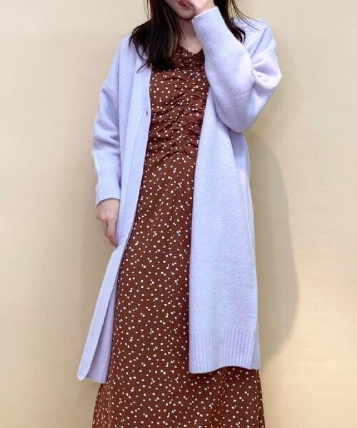 fredy emue(フレディエミュ)の「【WEB限定】ラクーン混ロングカーディガン(カーディガン/ボレロ・レディース・ライトグレー/ダークネイビー/ラベンダー・38)」の3枚目の写真