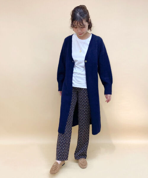 fredy emue(フレディエミュ)の「【WEB限定】ラクーン混ロングカーディガン(カーディガン/ボレロ・レディース・ライトグレー/ダークネイビー/ラベンダー・38)」の12枚目の写真