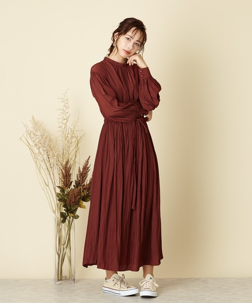 セール ヴィンテージ加工 ウエストブラウジングワンピース ワンピース Aimer エメ のファッション通販 Zozotown