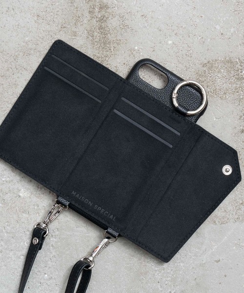 MAISON SPECIAL(メゾンスペシャル)の「《ユニセックスアイテム》 スマホ/iPhoneマルチケース 【MAISON SPECIAL/メゾンスペシャル】■7、8、SE/X、XS/11/12、12pro対応■(スマホケース/カバー・メンズ・ブラック・1/2/0/3)」の4枚目の写真