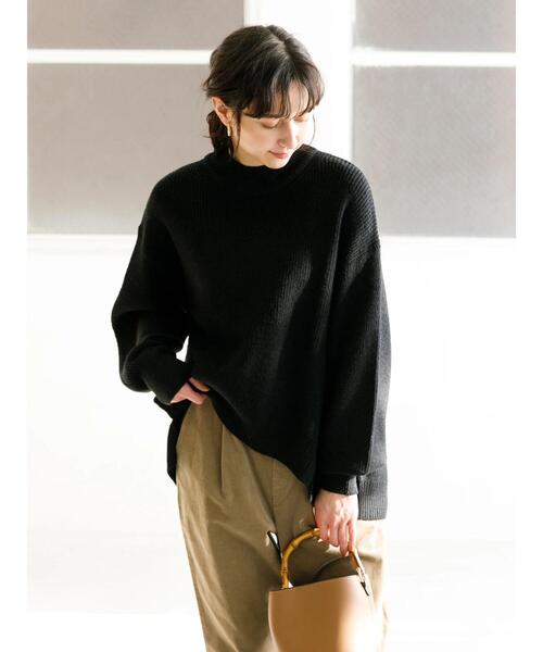 earth music&ecology（アースミュージックアンドエコロジー）の「ハイネック畦ニットプルオーバー　＊（ニット/セーター・レディース・マスタード/モカ/ブラック/ホワイト系その他2/ブルー/チャコールグレー/パープル/ブラウン・FREE）」の13枚目の写真