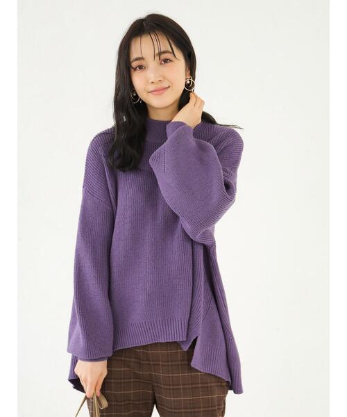 earth music&ecology（アースミュージックアンドエコロジー）の「ハイネック畦ニットプルオーバー　＊（ニット/セーター・レディース・マスタード/モカ/ブラック/ホワイト系その他2/ブルー/チャコールグレー/パープル/ブラウン・FREE）」の18枚目の写真