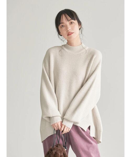 earth music&ecology（アースミュージックアンドエコロジー）の「ハイネック畦ニットプルオーバー　＊（ニット/セーター・レディース・マスタード/モカ/ブラック/ホワイト系その他2/ブルー/チャコールグレー/パープル/ブラウン・FREE）」の19枚目の写真